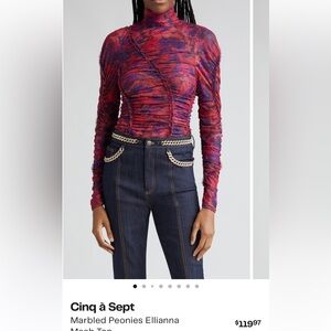 Cinq a Sept Mesh Blouse - Different print then model is wearing